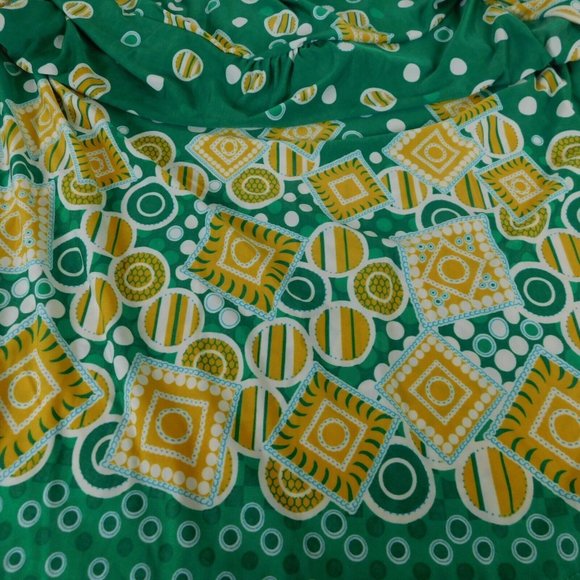 R&B Collections Women Green Yellow Tunic Blouse Shirt Top Plus Size 1X New Tags - Picture 11 of 12